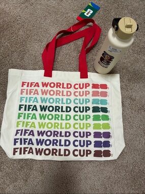 FIFA World Cup Canvas Tote Bag and FIFA Water Bottle
